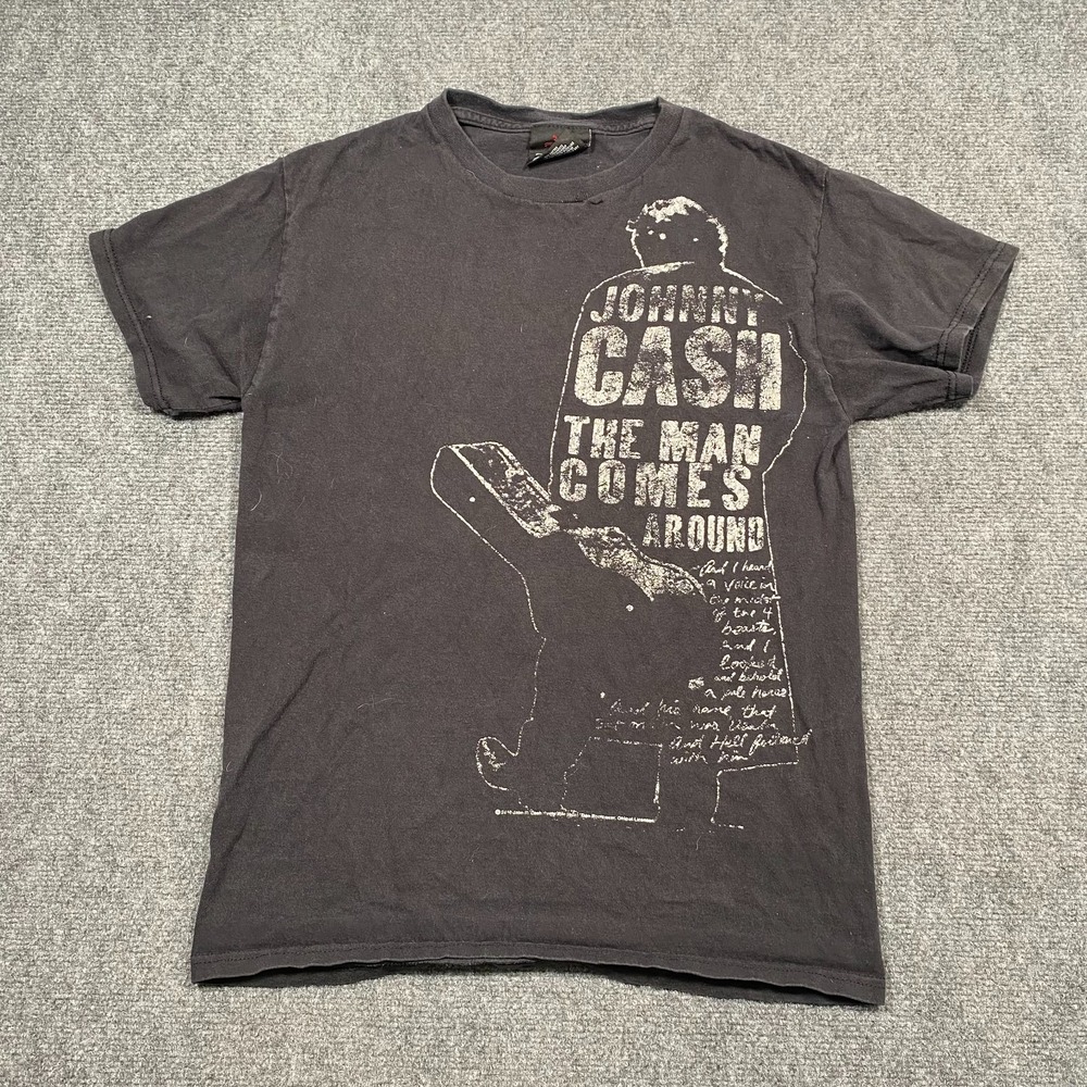 Johnny Cash The Man Comes Around Shirt Small Zion Rootswear Faded Graphic Tee